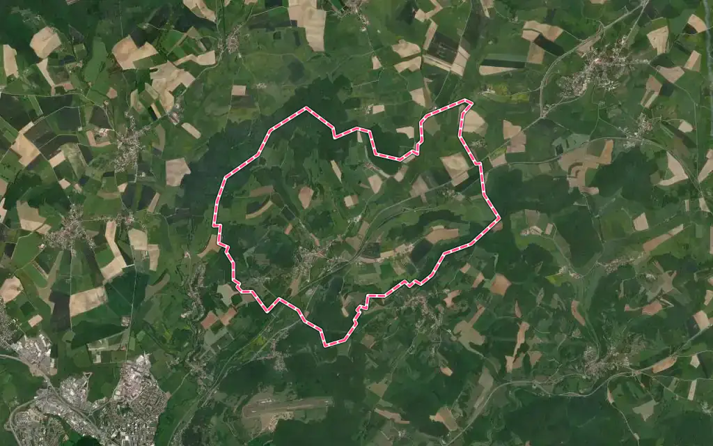 Vue satellite de Colombier avec ses contours administratifs
