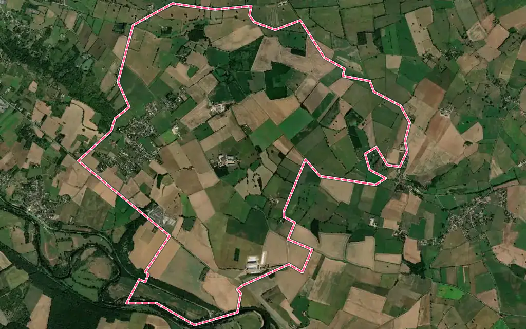 Vue satellite de Colombiers avec ses contours administratifs