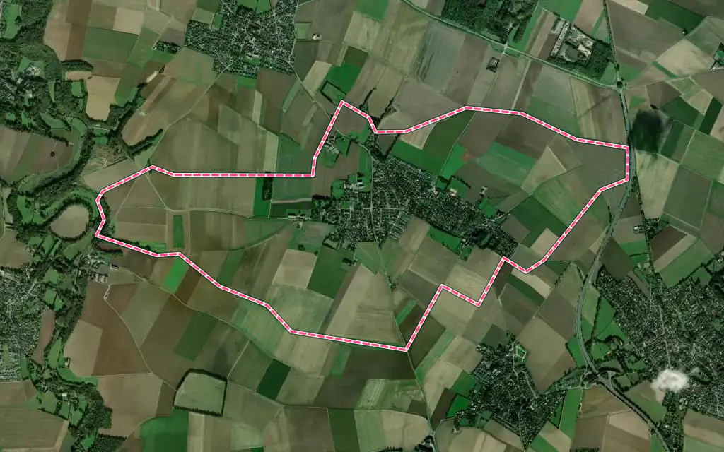 Vue satellite de Colomby-Anguerny avec ses contours administratifs