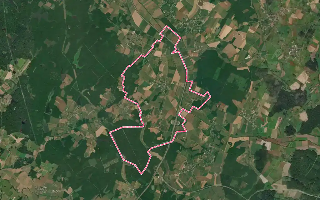 Vue satellite de Colonne avec ses contours administratifs