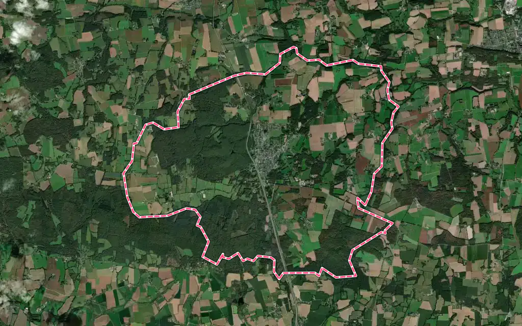 Vue satellite de Colpo avec ses contours administratifs