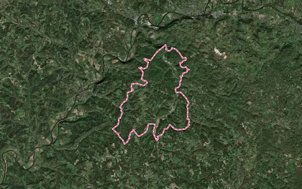 Vue satellite de Coly-Saint-Amand avec ses contours administratifs