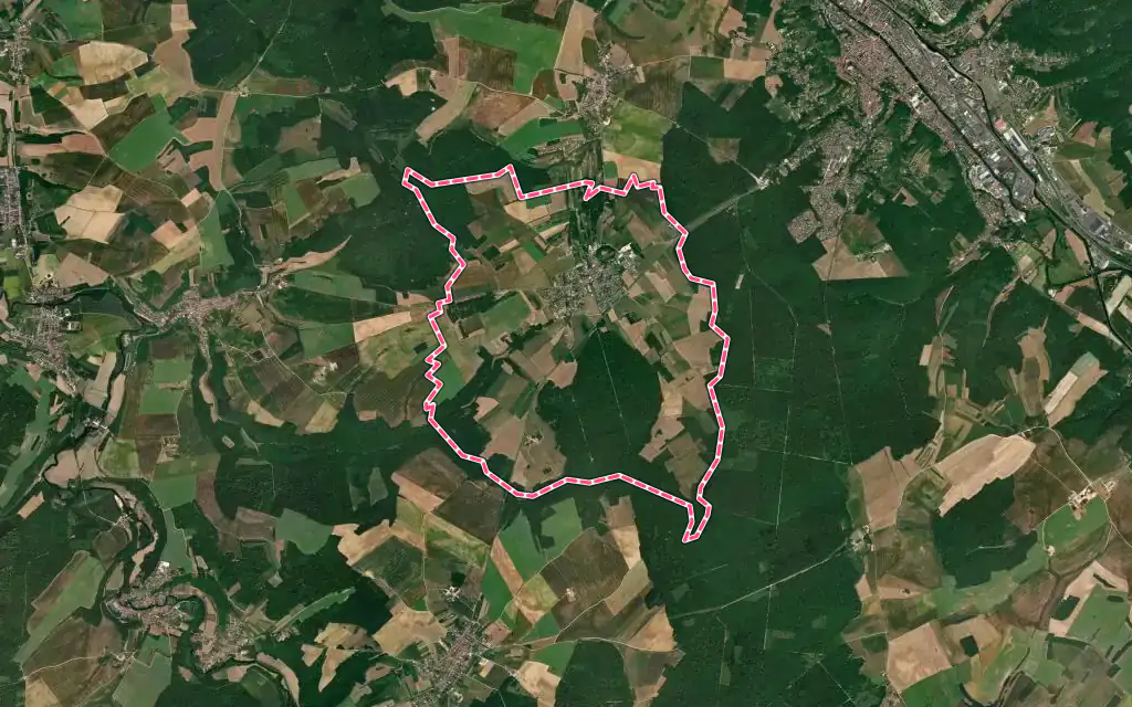 Vue satellite de Combles-en-Barrois avec ses contours administratifs