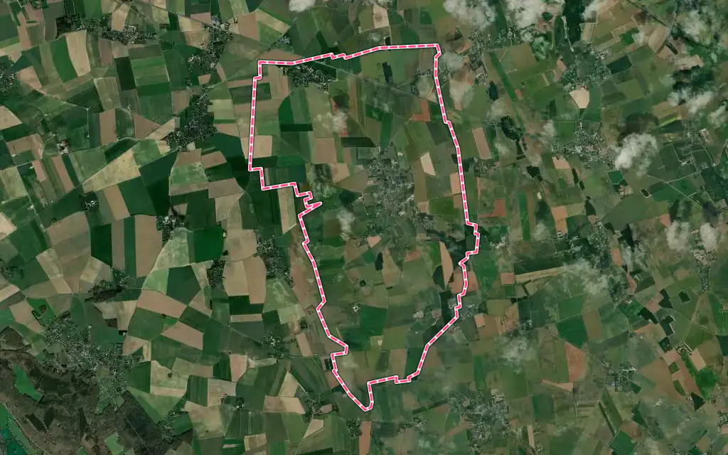 Vue satellite de Combon avec ses contours administratifs