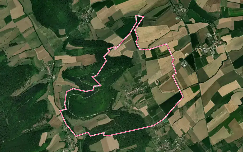 Vue satellite de Combres-sous-les-Côtes avec ses contours administratifs