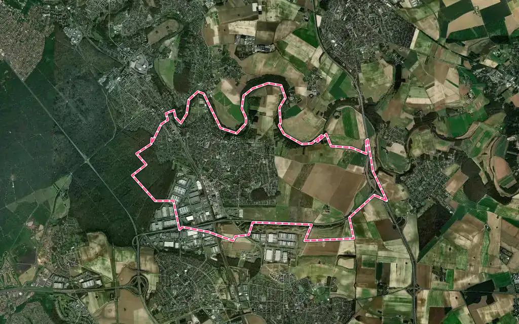 Vue satellite de Combs-la-Ville avec ses contours administratifs