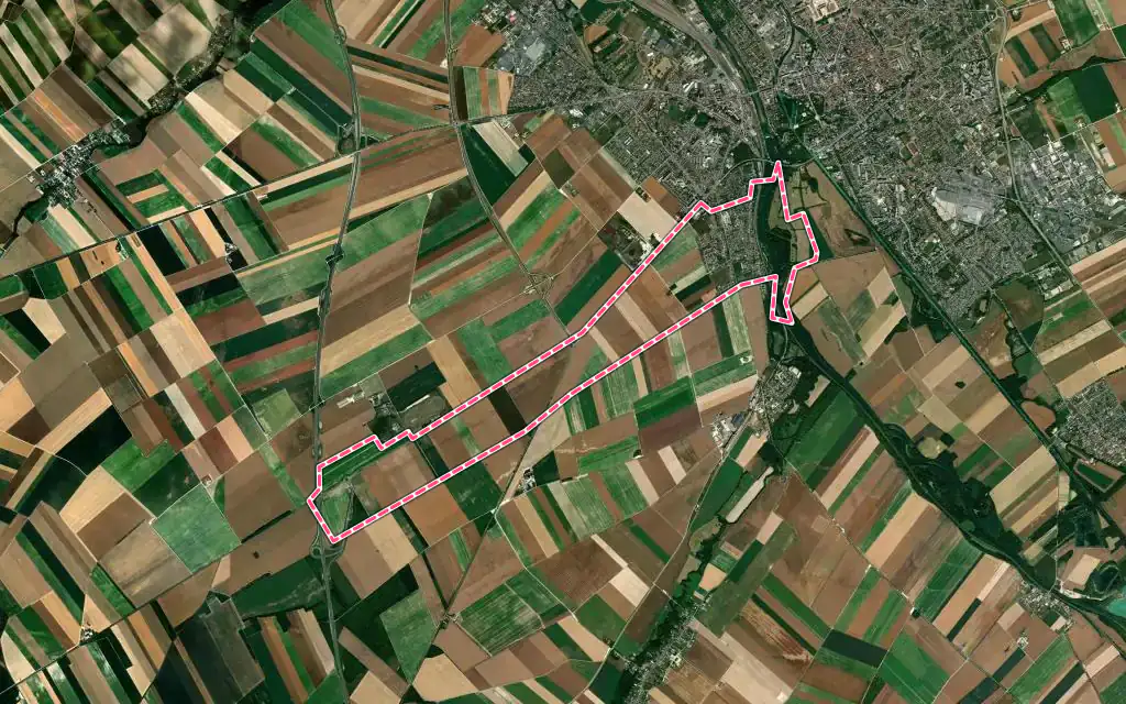 Vue satellite de Compertrix avec ses contours administratifs