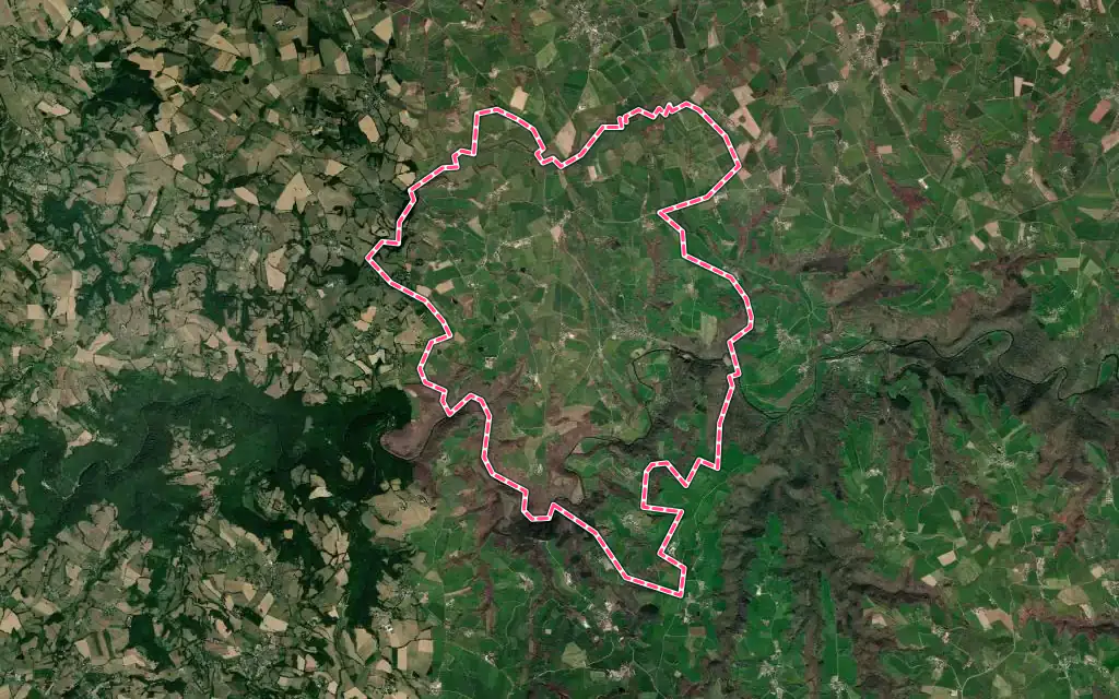 Vue satellite de Compolibat avec ses contours administratifs