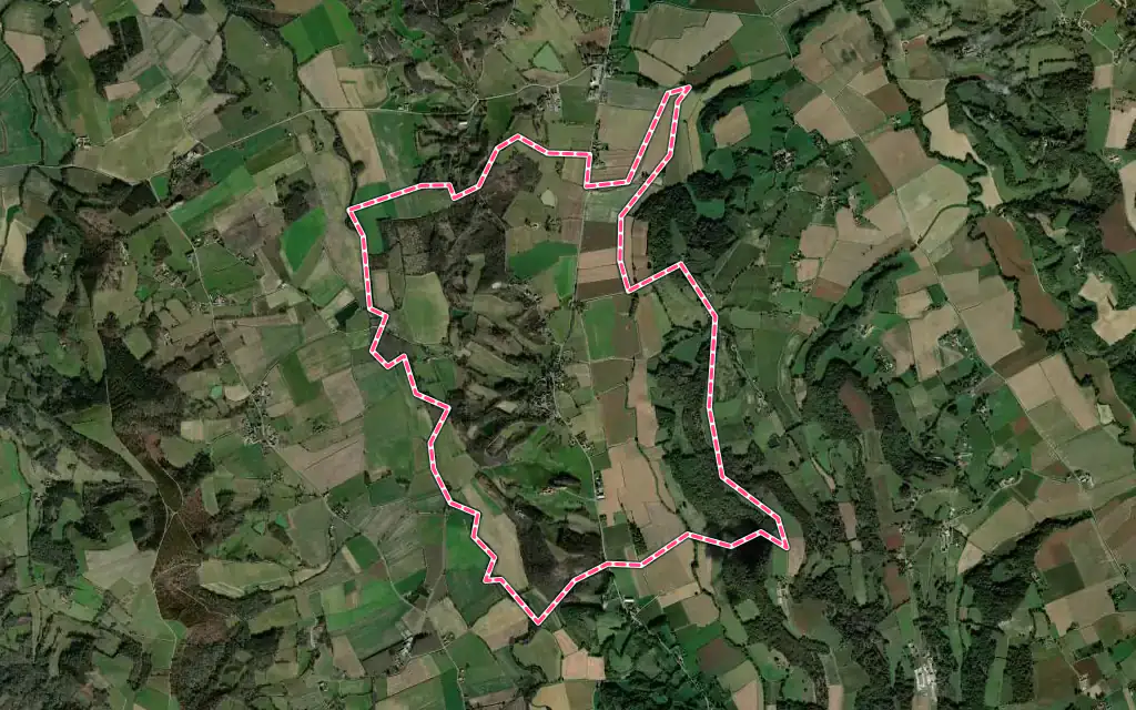 Vue satellite de Conchez-de-Béarn avec ses contours administratifs