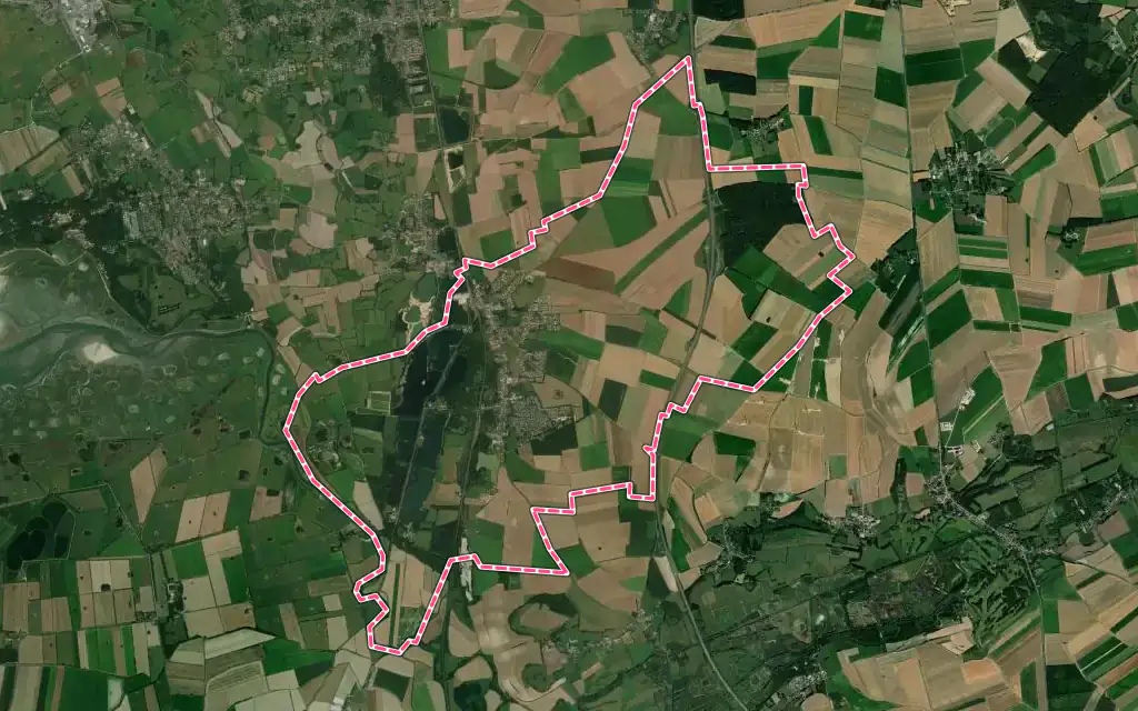 Vue satellite de Conchil-le-Temple avec ses contours administratifs