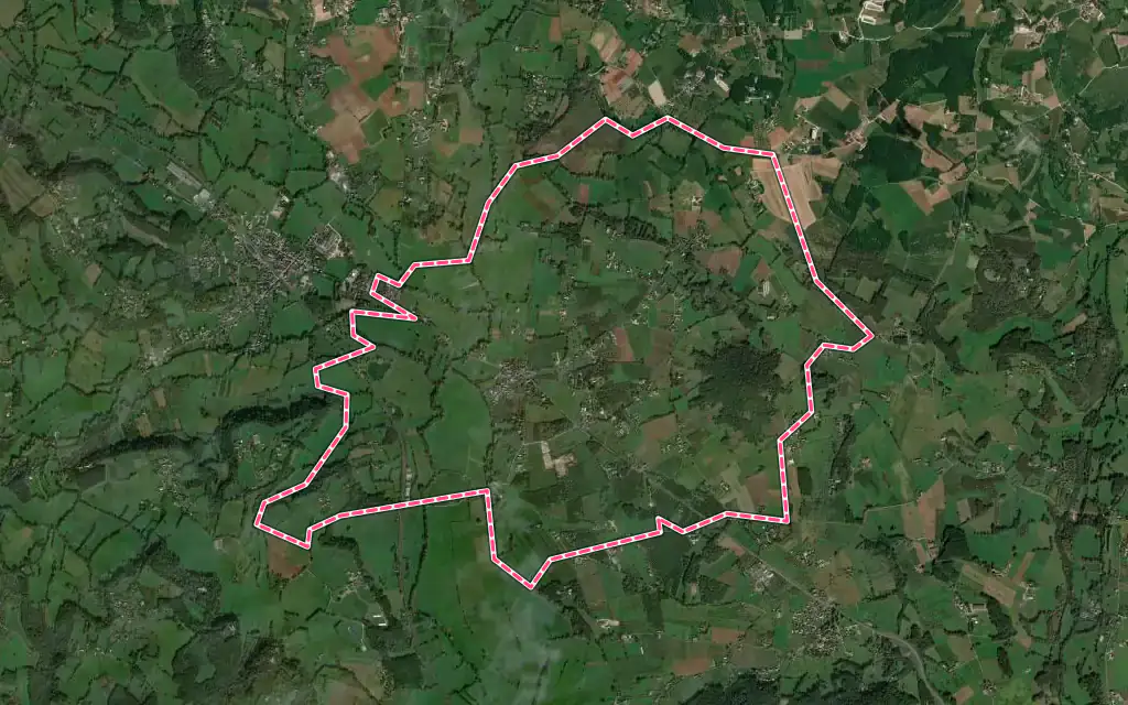 Vue satellite de Condat avec ses contours administratifs