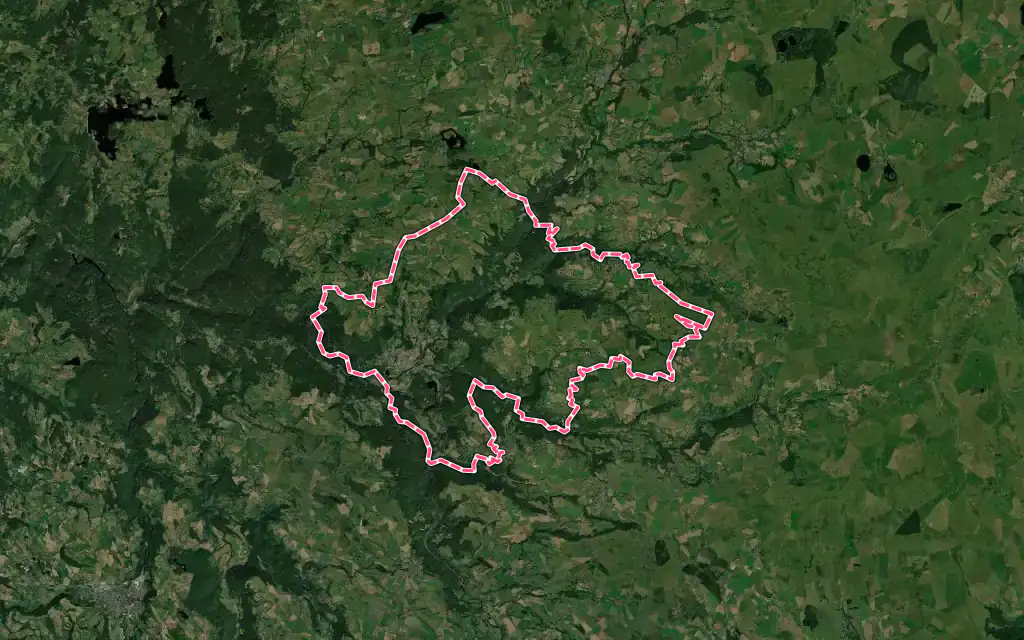 Vue satellite de Condat avec ses contours administratifs