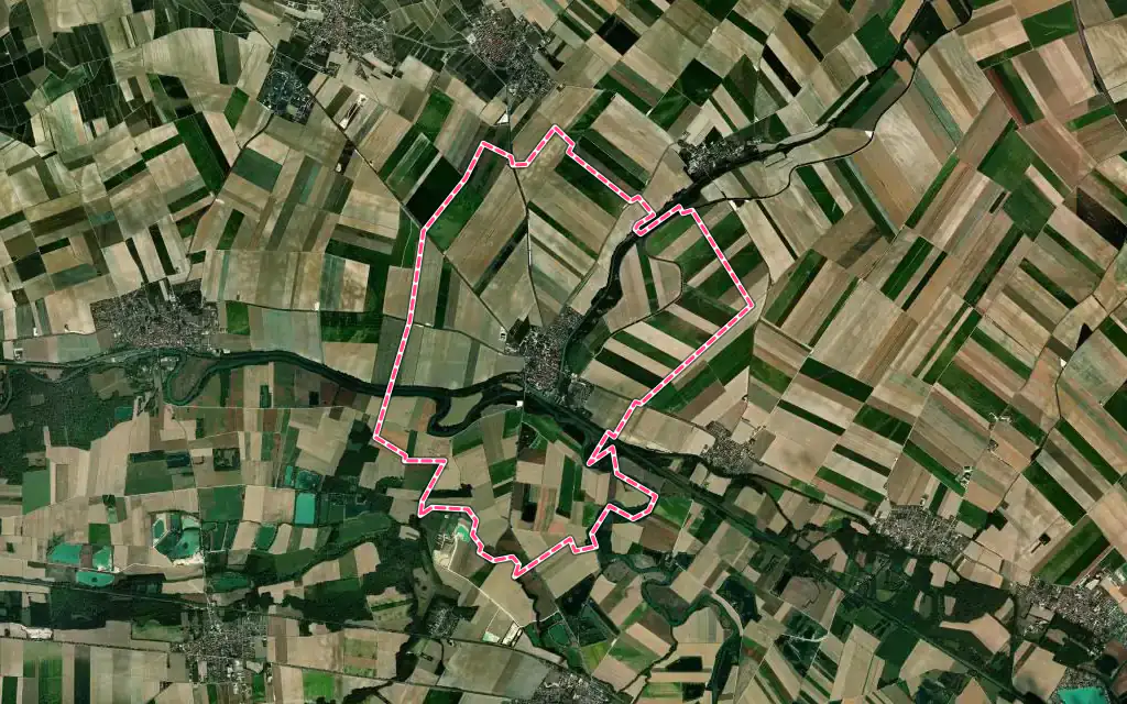 Vue satellite de Condé-sur-Marne avec ses contours administratifs
