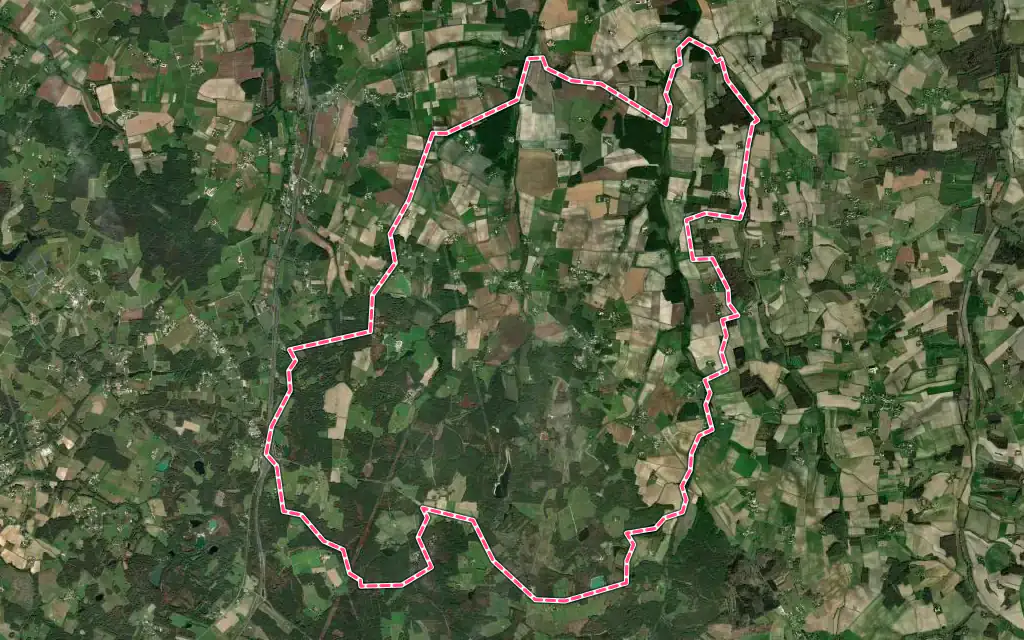 Vue satellite de Condéon avec ses contours administratifs