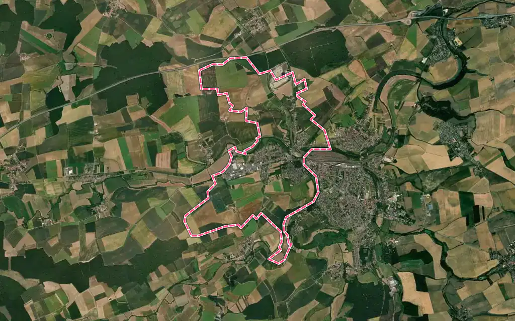Vue satellite de Conflans-en-Jarnisy avec ses contours administratifs