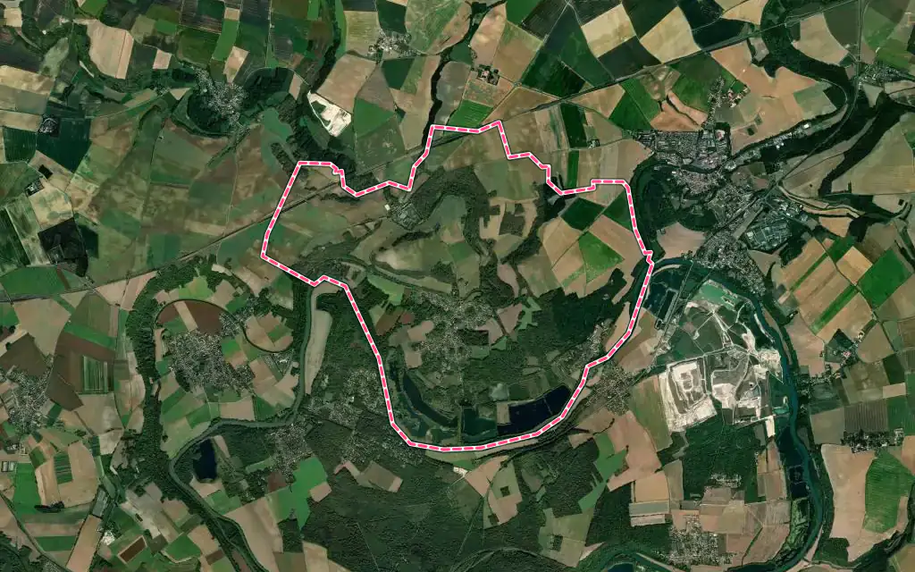 Vue satellite de Congis-sur-Thérouanne avec ses contours administratifs