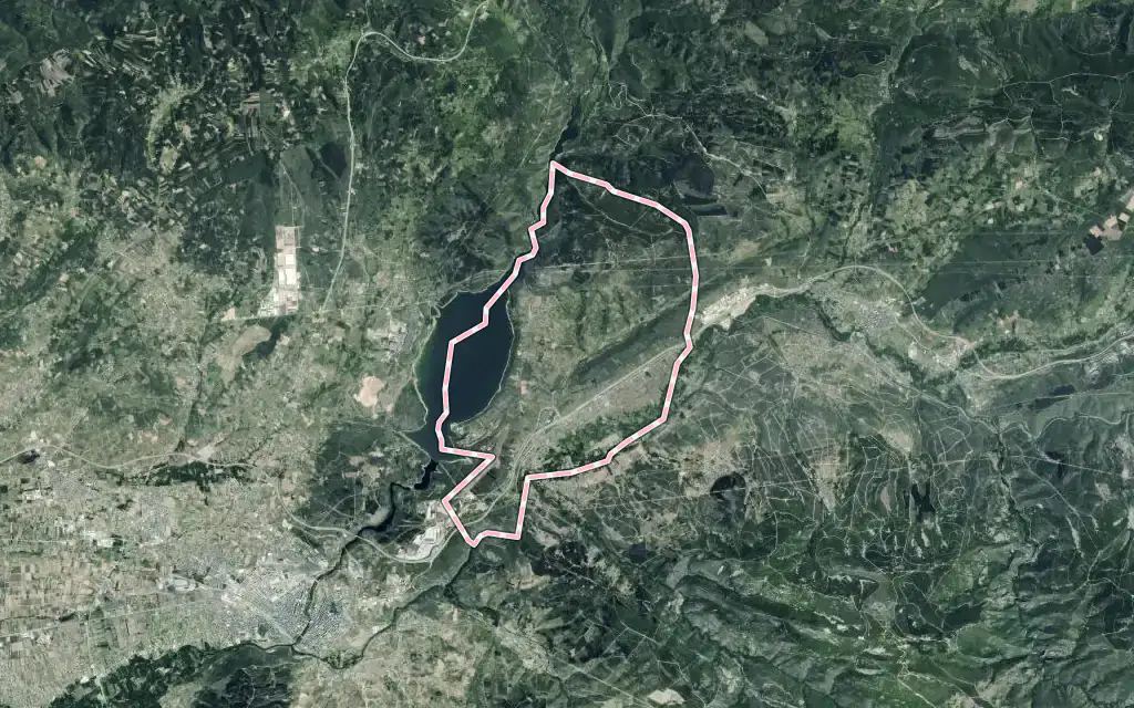 Vista satélite de Congosto con su contorno administrativo