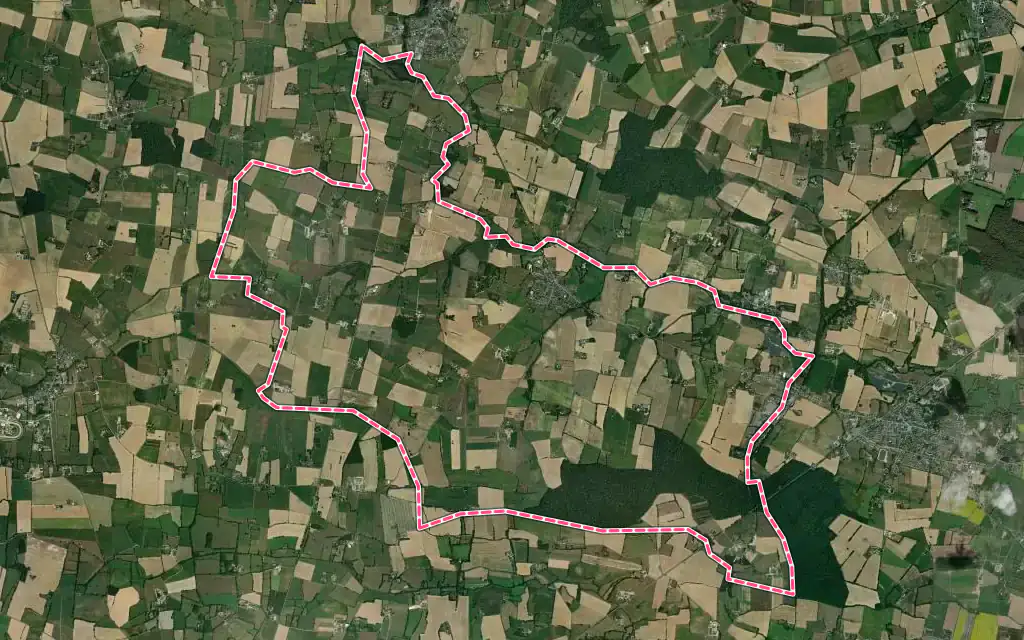 Vue satellite de Congrier avec ses contours administratifs