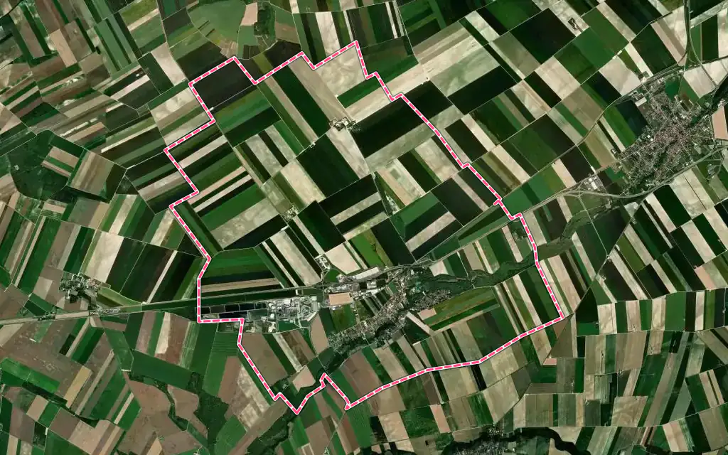 Vue satellite de Connantre avec ses contours administratifs