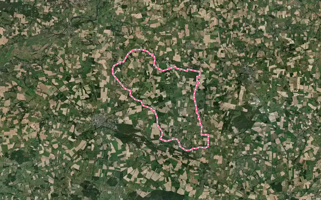 Vue satellite de Conquereuil avec ses contours administratifs