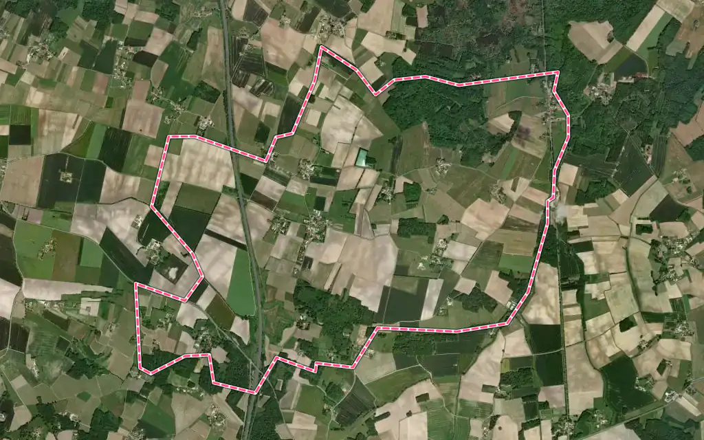 Vue satellite de Consac avec ses contours administratifs