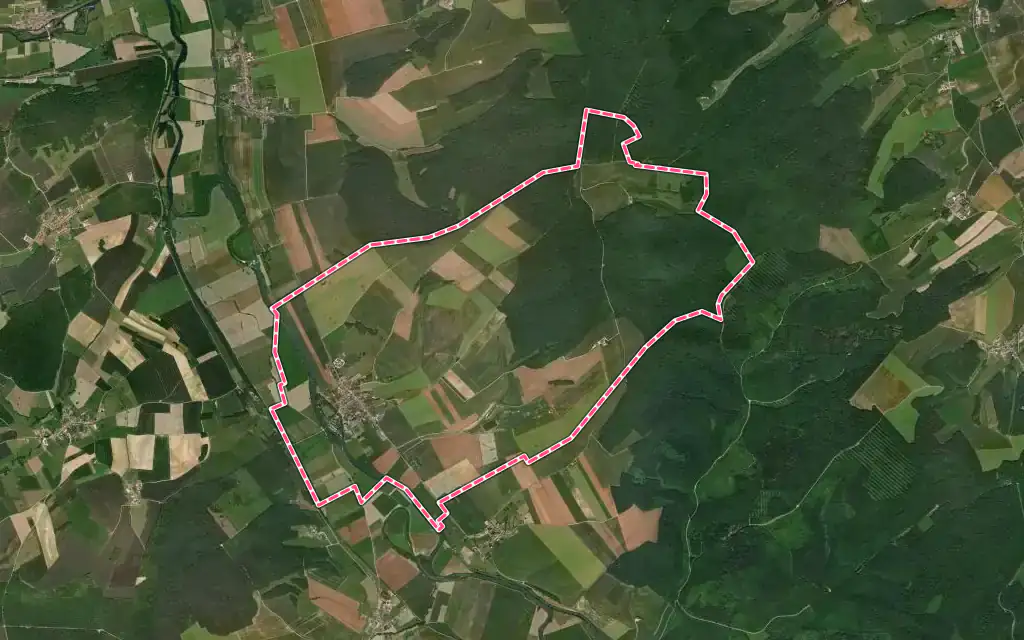Vue satellite de Consenvoye avec ses contours administratifs