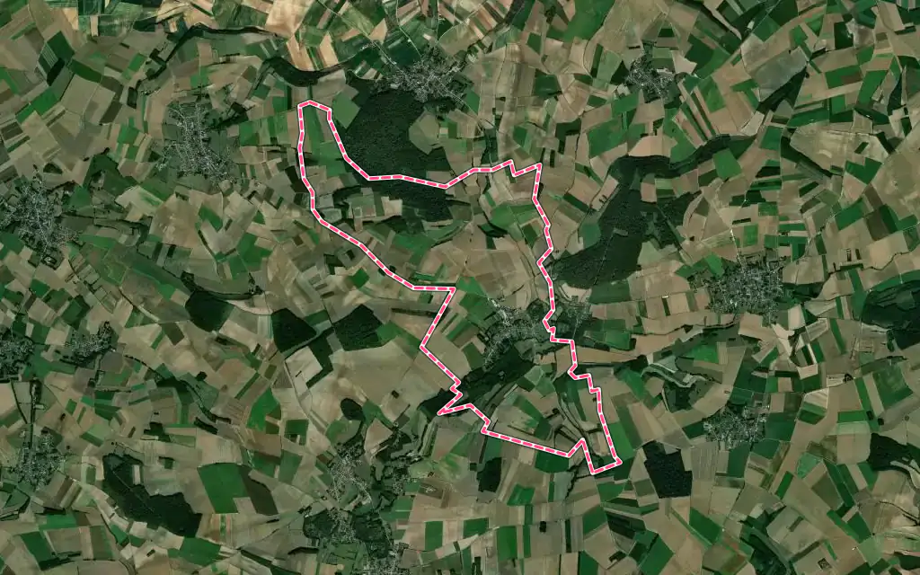 Vue satellite de Contay avec ses contours administratifs