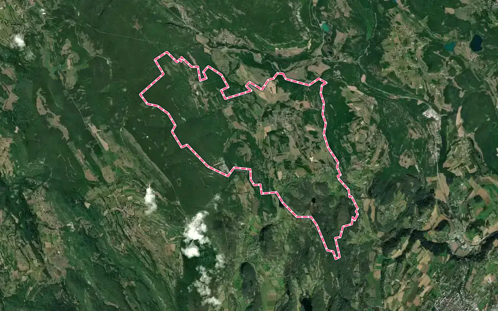Vue satellite de Contrevoz avec ses contours administratifs