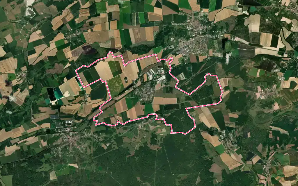 Vue satellite de Contrisson avec ses contours administratifs