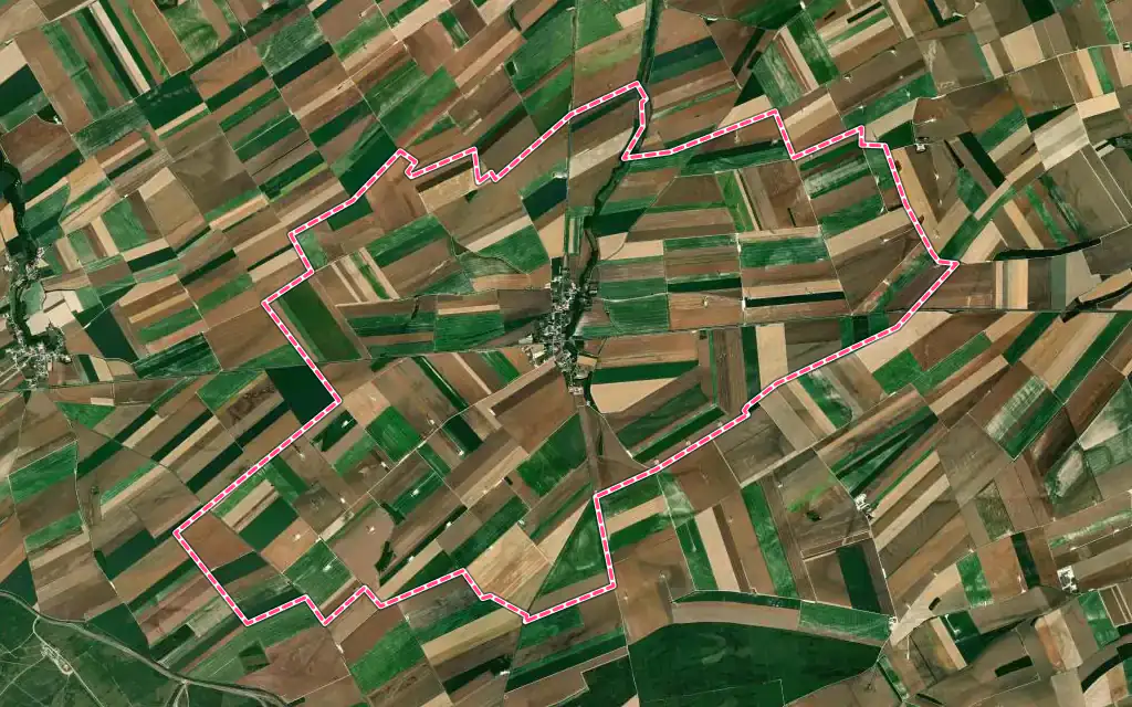 Vue satellite de Coole avec ses contours administratifs