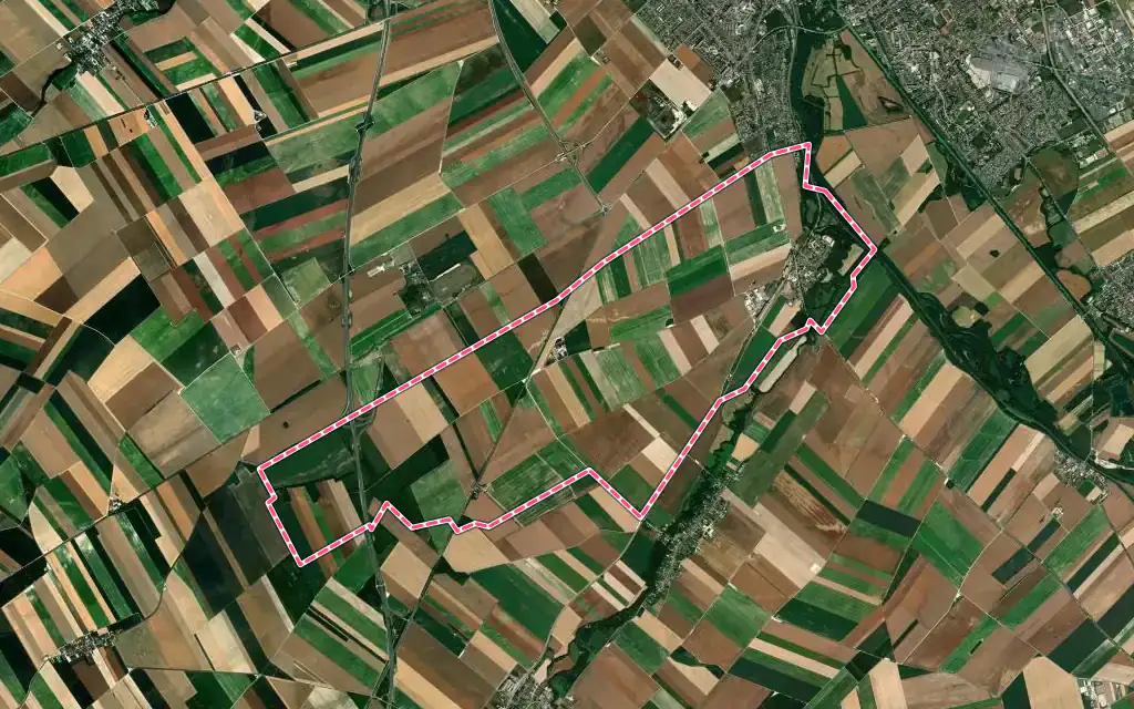 Vue satellite de Coolus avec ses contours administratifs