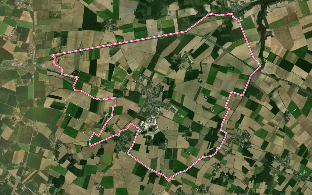 Vue satellite de Corbeilles avec ses contours administratifs