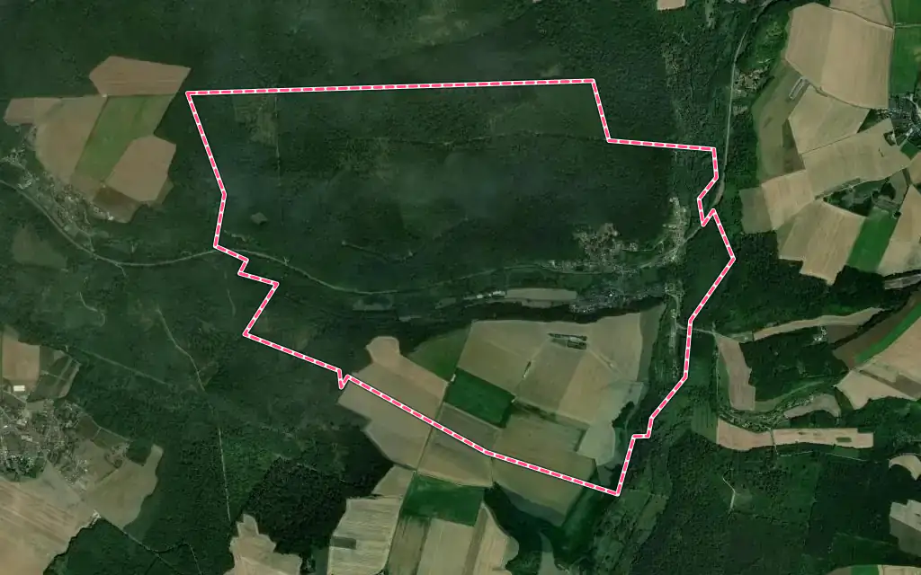 Vue satellite de Corcy avec ses contours administratifs