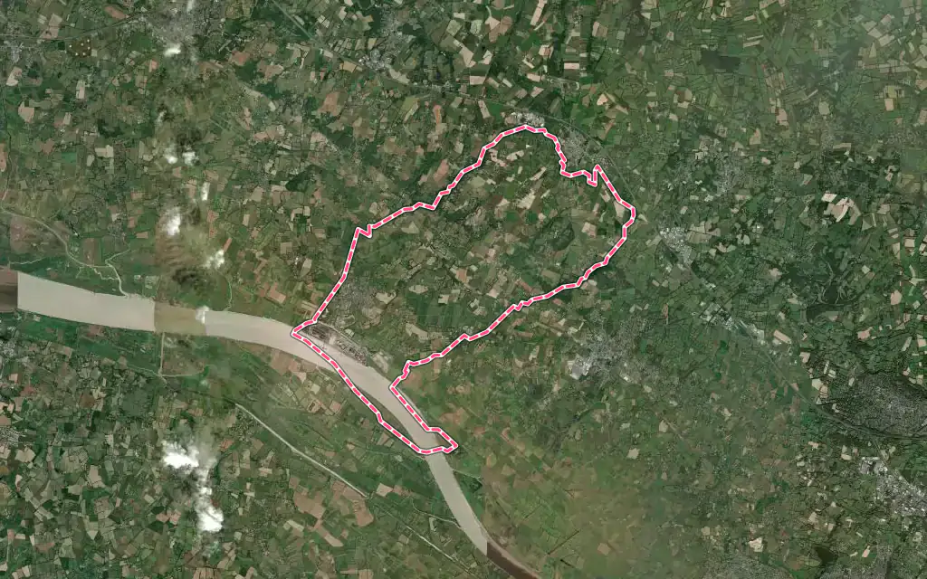 Vue satellite de Cordemais avec ses contours administratifs