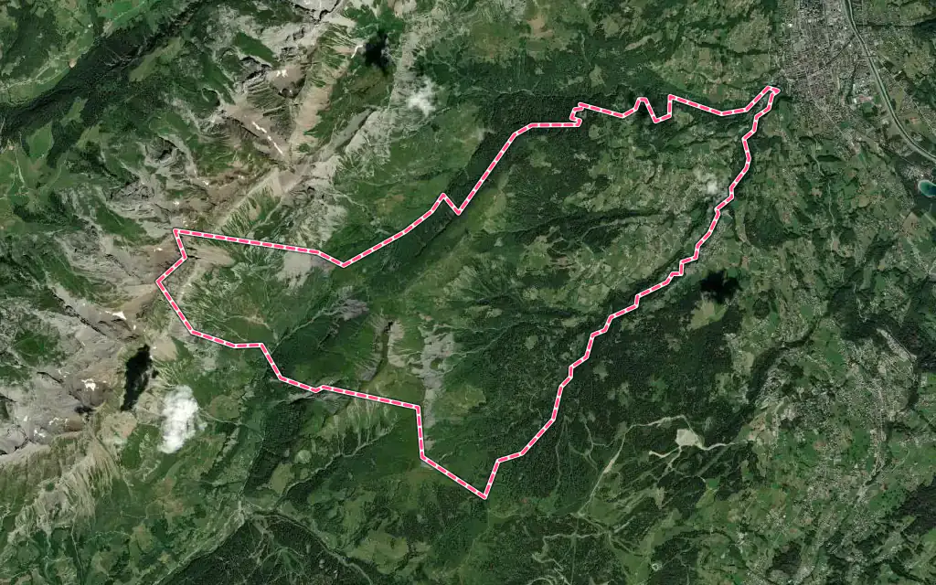 Vue satellite de Cordon avec ses contours administratifs