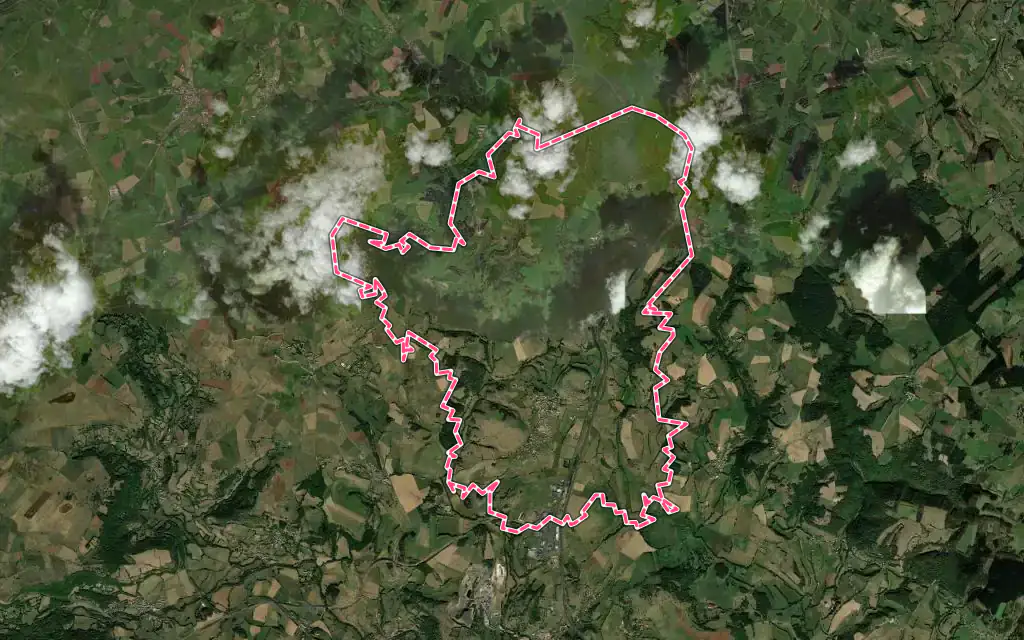 Vue satellite de Coren avec ses contours administratifs
