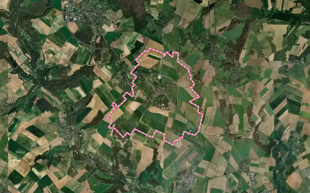 Vue satellite de Cormeilles-en-Vexin avec ses contours administratifs