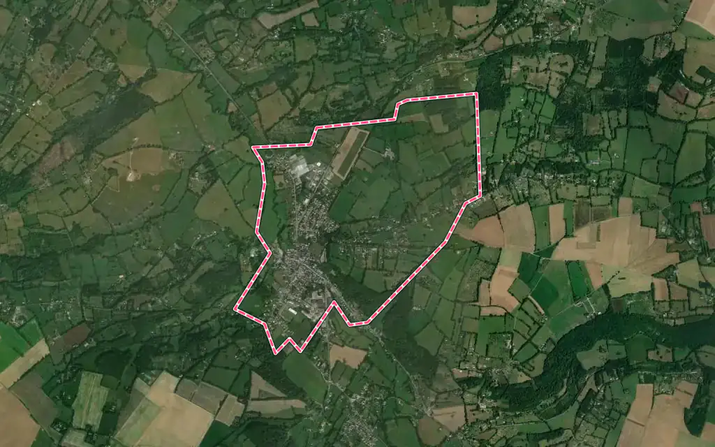 Vue satellite de Cormeilles avec ses contours administratifs