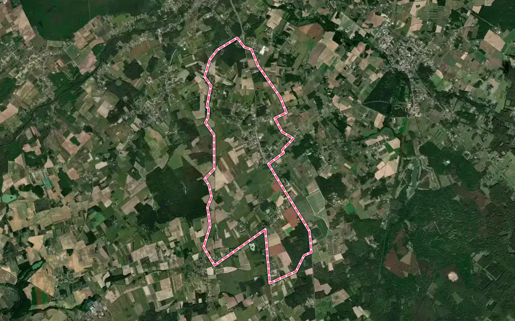 Vue satellite de Cormeray avec ses contours administratifs