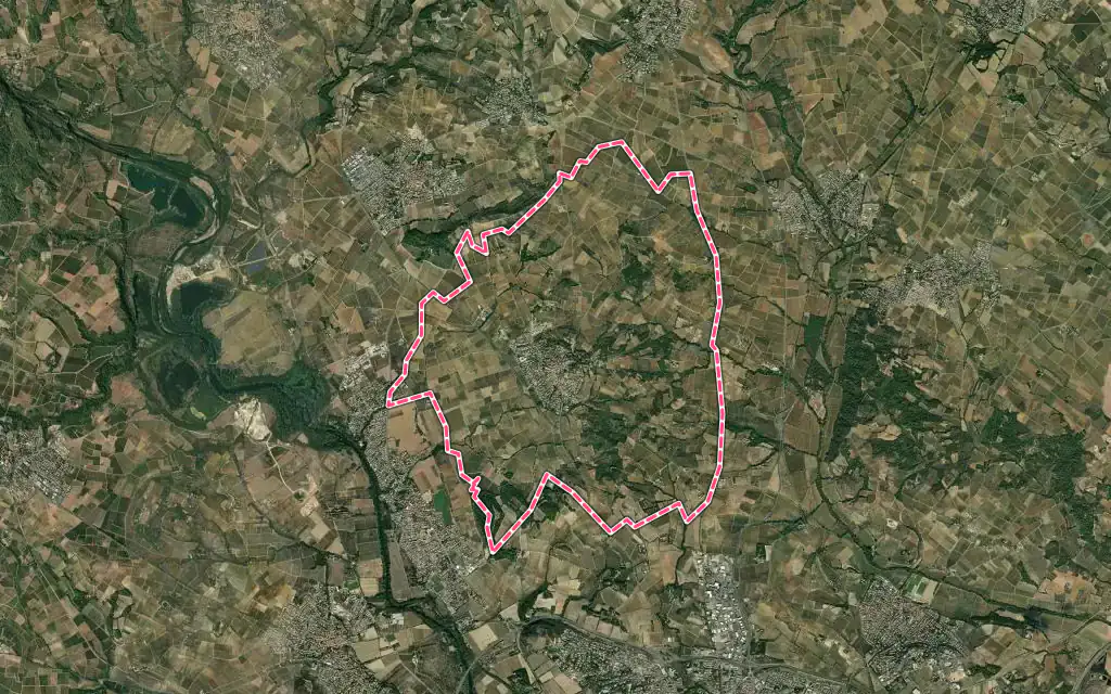 Vue satellite de Corneilhan avec ses contours administratifs