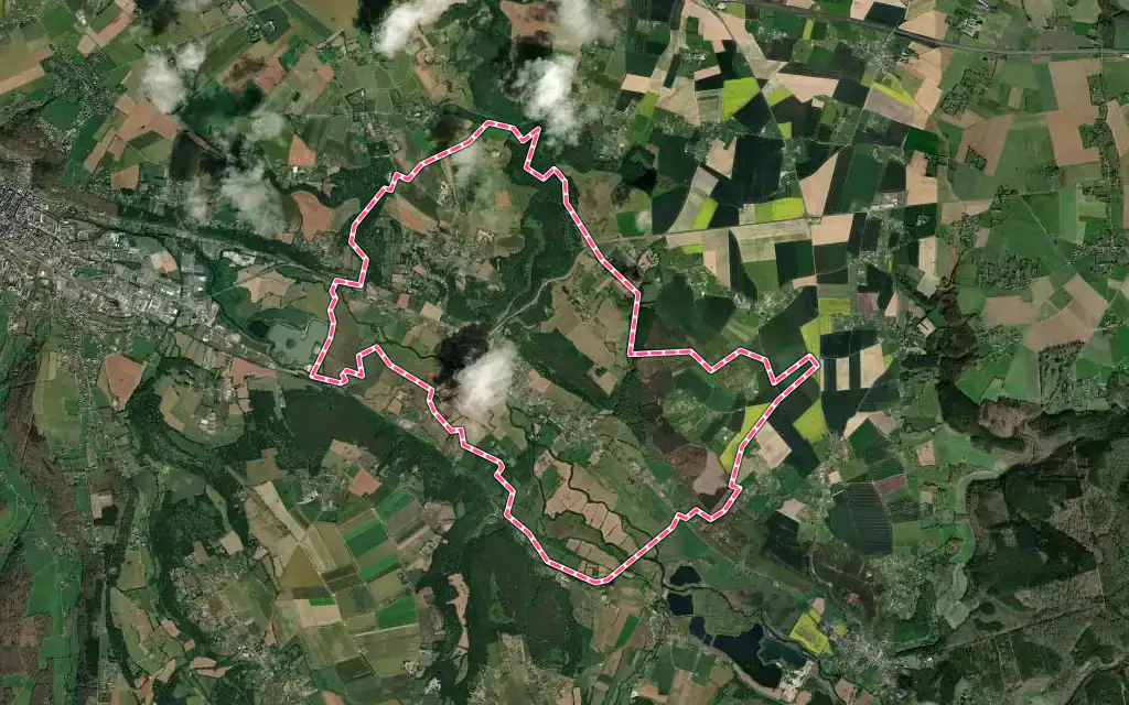 Vue satellite de Corneville-sur-Risle avec ses contours administratifs