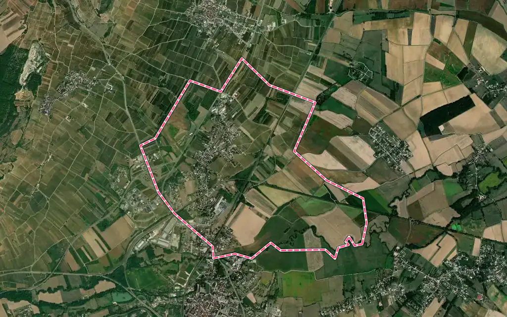 Vue satellite de Corpeau avec ses contours administratifs