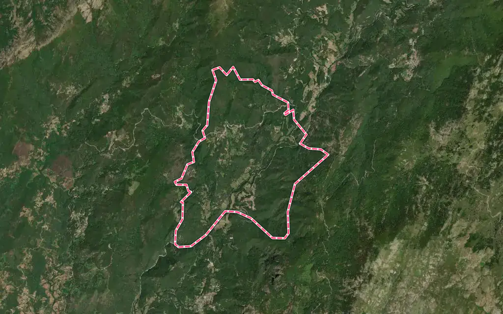 Vue satellite de Corrano avec ses contours administratifs