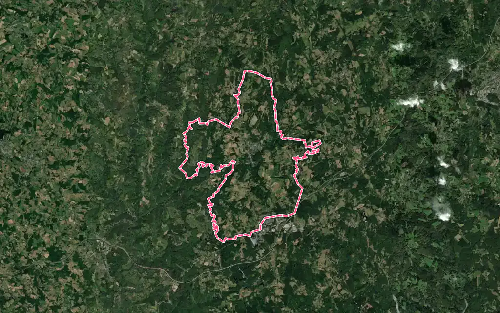 Vue satellite de Corrèze avec ses contours administratifs
