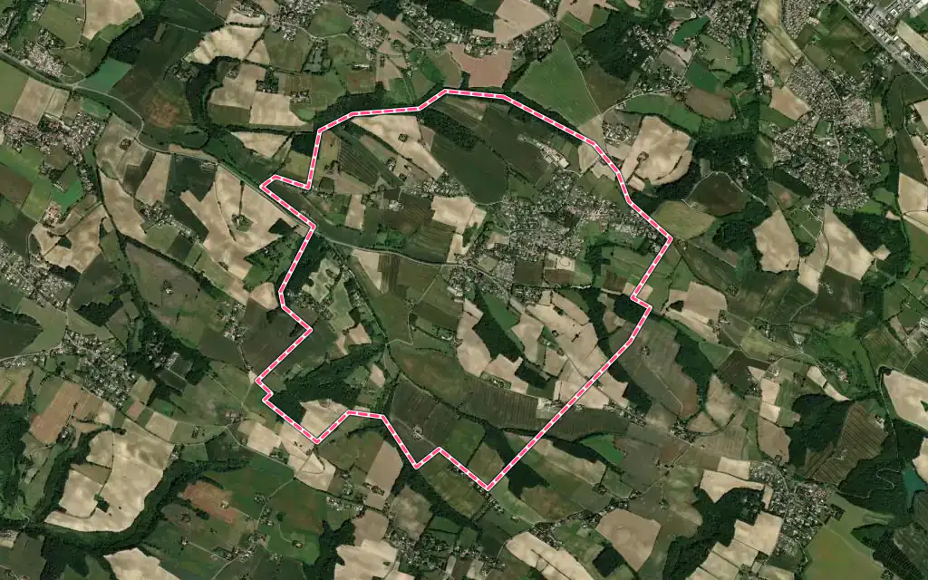 Vue satellite de Corronsac avec ses contours administratifs
