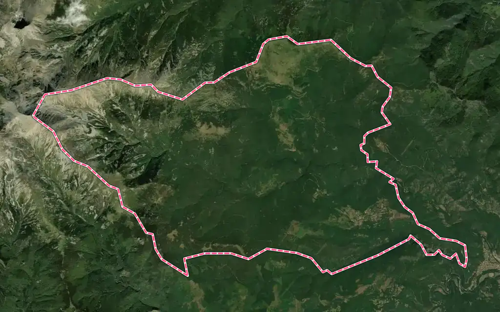 Vue satellite de Corsavy avec ses contours administratifs