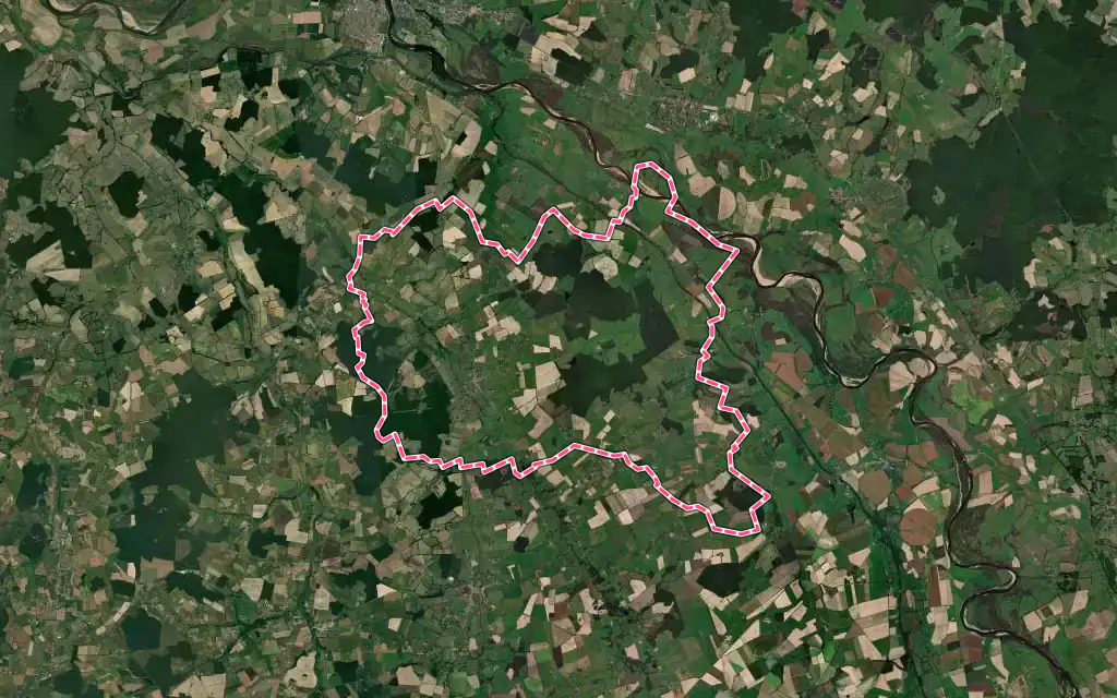 Vue satellite de Cossaye avec ses contours administratifs