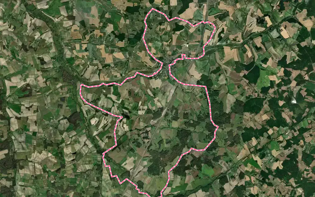 Vue satellite de Coteaux-du-Blanzacais avec ses contours administratifs