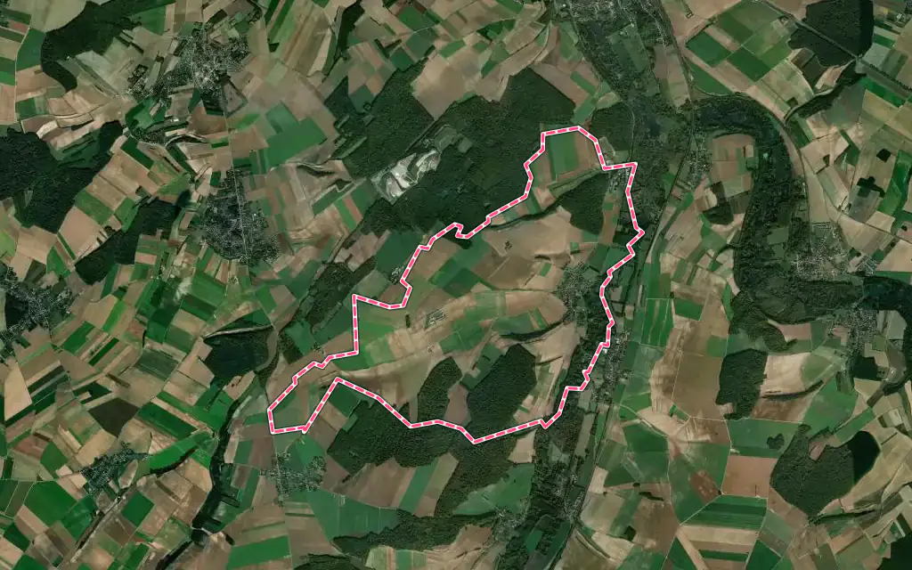 Vue satellite de Cottenchy avec ses contours administratifs