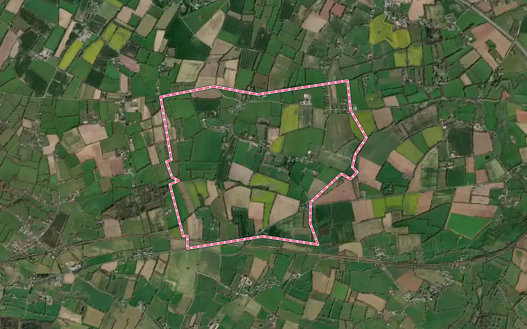Vue satellite de Cottun avec ses contours administratifs